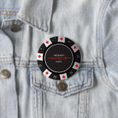 Pokernacht vrijgezellenfeest Las Vegas Casino Ronde Button 7,6 Cm (In situ)