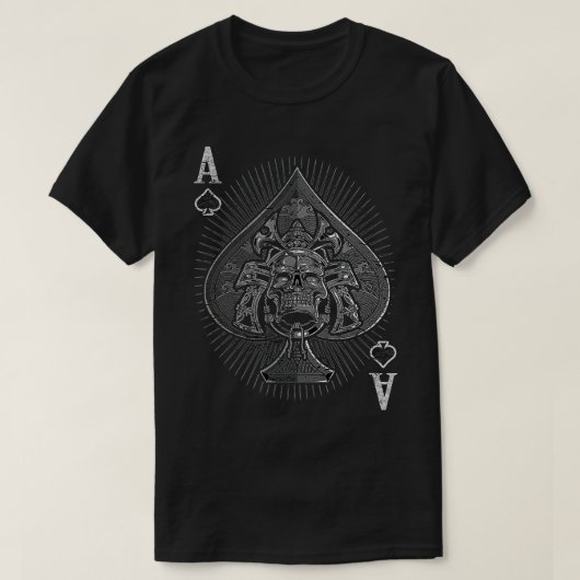 pokerontwerper Sneu van schoppen Samurai schedel T-shirt (Design voorkant)