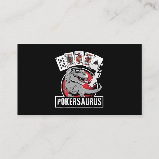 PokerSaurus Casino Poker T Rex Dinosaurus Gokken G Visitekaartje (Voorkant)