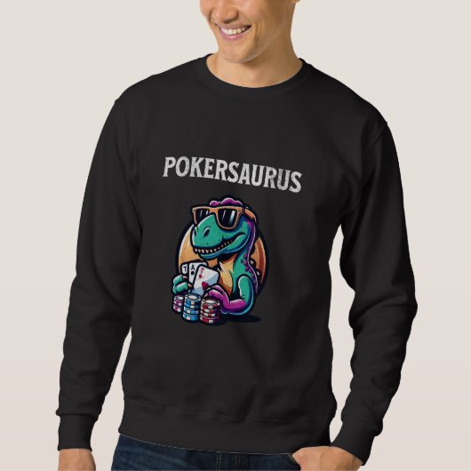 PokerSaurus Dinosaur Poker Grappig Trui (Voorkant)