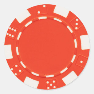 pokerspaansticker sinaasappel ronde sticker