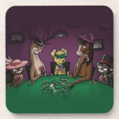 Pokerspeeldieren Bier Onderzetter (Voorkant)