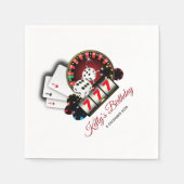 Pokerspeelkaart, casino, Cocktail Paper Napkins Servet (Voorkant)