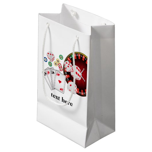 Pokerspeelkaart, casino, party Gift Bag Klein Cadeauzakje (Voorkant Gekanteld)