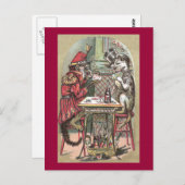 Pokerspel tussen aap en hond briefkaart (Voorkant / Achterkant)