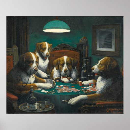 Pokerspel van Cassius Marcellus Coolidge (1894) Poster (Voorkant)