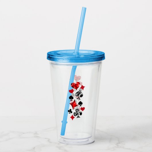 Pokerspeler Gokker Speelkaart Kleuren Las Vegas Acryl Drinkbeker (Achterkant)