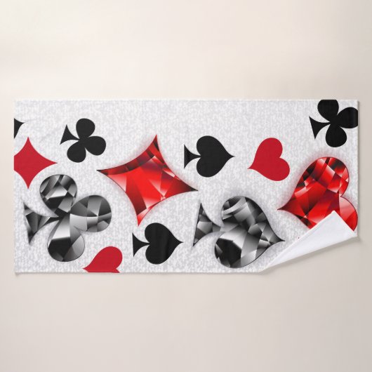 Pokerspeler Gokker Speelkaart Kleuren Las Vegas Badhanddoek (Badhanddoek)