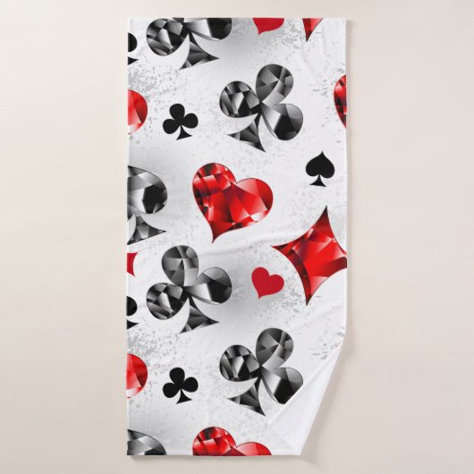 Pokerspeler Gokker Speelkaart Kleuren Las Vegas Badhanddoek (Badhanddoek)