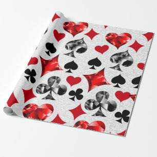 Pokerspeler Gokker Speelkaart Kleuren Las Vegas Cadeaupapier
