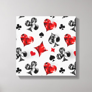 Pokerspeler Gokker Speelkaart Kleuren Las Vegas Canvas Afdruk