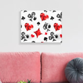 Pokerspeler Gokker Speelkaart Kleuren Las Vegas Canvas Afdruk (Insitu (Woonkamer))