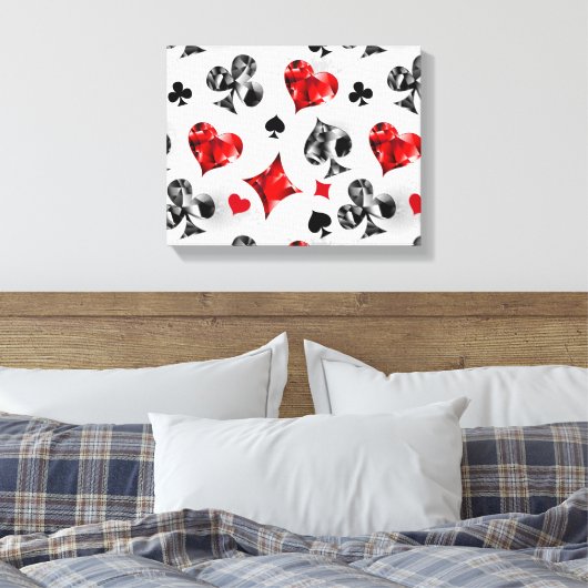 Pokerspeler Gokker Speelkaart Kleuren Las Vegas Canvas Afdruk (Insitu (Slaapkamer))