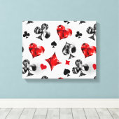 Pokerspeler Gokker Speelkaart Kleuren Las Vegas Canvas Afdruk (Insitu (Houten vloer))