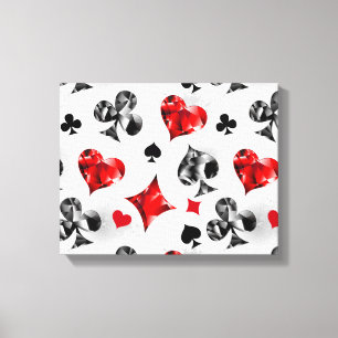 Pokerspeler Gokker Speelkaart Kleuren Las Vegas Canvas Afdruk