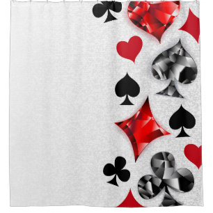 Pokerspeler Gokker Speelkaart Kleuren Las Vegas Douchegordijn