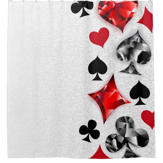 Pokerspeler Gokker Speelkaart Kleuren Las Vegas Douchegordijn (Voorkant)