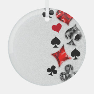 Pokerspeler Gokker Speelkaart Kleuren Las Vegas Glas Ornament