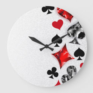 Pokerspeler Gokker Speelkaart Kleuren Las Vegas Grote Klok