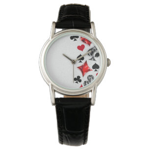 Pokerspeler Gokker Speelkaart Kleuren Las Vegas Horloge
