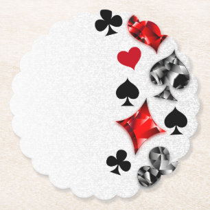 Pokerspeler Gokker Speelkaart Kleuren Las Vegas Kartonnen Onderzetters