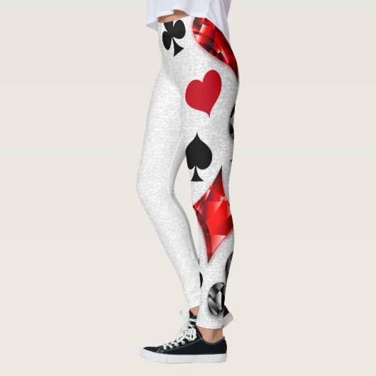 Pokerspeler Gokker Speelkaart Kleuren Las Vegas Leggings (Links)