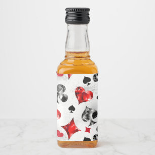 Pokerspeler Gokker Speelkaart Kleuren Las Vegas Likeurfles Etiket