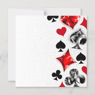 Pokerspeler Gokker Speelkaart Kleuren Las Vegas Magnetische Uitnodiging