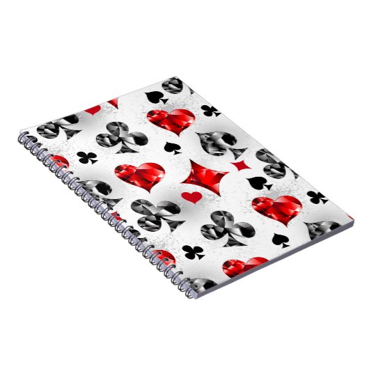Pokerspeler Gokker Speelkaart Kleuren Las Vegas Notitieboek (Rechterzijde)