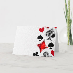 Pokerspeler Gokker Speelkaart Kleuren Las Vegas Notitiekaartje