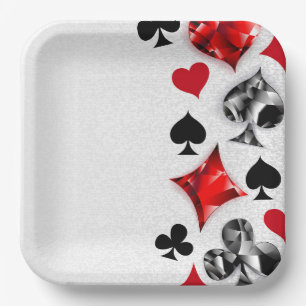 Pokerspeler Gokker Speelkaart Kleuren Las Vegas Papieren Bordje