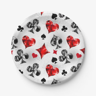 Pokerspeler Gokker Speelkaart Kleuren Las Vegas Papieren Bordje