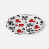 Pokerspeler Gokker Speelkaart Kleuren Las Vegas Papieren Bordje (Gekanteld)