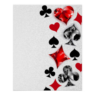 Pokerspeler Gokker Speelkaart Kleuren Las Vegas Perfect Poster