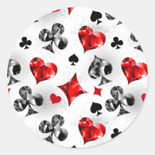Pokerspeler Gokker Speelkaart Kleuren Las Vegas Ronde Sticker