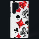 Pokerspeler Gokker Speelkaart Kleuren Las Vegas Samsung Galaxy Hoesje<br><div class="desc">Grijze,  textuurachtergrond met veelhoekige speelkaartsymbolen. Symbolen van speelkaarten,  harten,  ruiten,  schoppen en klaveren.</div>