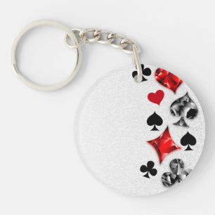 Pokerspeler Gokker Speelkaart Kleuren Las Vegas Sleutelhanger