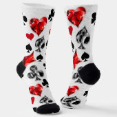 Pokerspeler Gokker Speelkaart Kleuren Las Vegas Sokken (Gebogen)