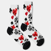 Pokerspeler Gokker Speelkaart Kleuren Las Vegas Sokken (Rechts)