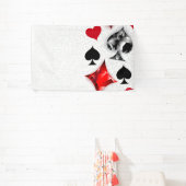 Pokerspeler Gokker Speelkaart Kleuren Las Vegas Spandoek (Insitu)