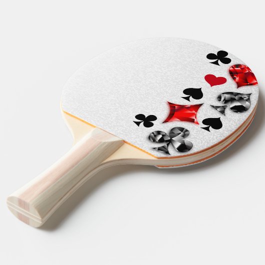 Pokerspeler Gokker Speelkaart Kleuren Las Vegas Tafeltennisbatje (Voorkant Gekanteld)