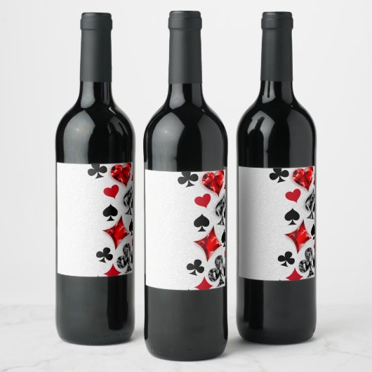 Pokerspeler Gokker Speelkaart Kleuren Las Vegas Wijn Etiket (Flessen)