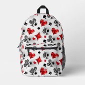 Pokerspeler Gokker Speelkaarten Kleuren Las Vegas Bedrukte Rugzak (Voorkant)