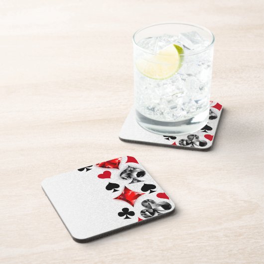 Pokerspeler Gokker Speelkaarten Kleuren Las Vegas Bier Onderzetter (Rechterzijde)