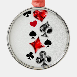 Pokerspeler Gokker Speelkaarten Kleuren Las Vegas Metalen Ornament