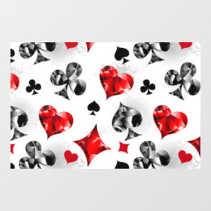 Pokerspeler Gokker Speelkaarten Kleuren Las Vegas Raamsticker