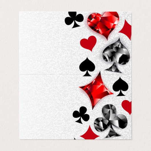 Pokerspeler Gokker Speelkaarten Kleuren Las Vegas Visitekaartje (Buitenkant ongevouwen)