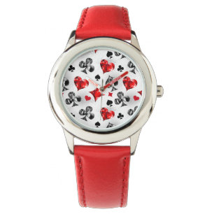 Pokerspeler Gokker Speelkaartsymbolen Las Vegas Horloge