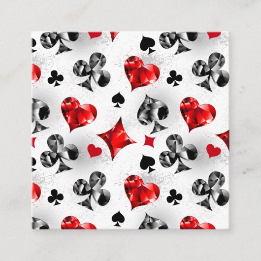 Pokerspeler Gokker Speelkaartsymbolen Las Vegas Informatiekaartje (Voorkant)
