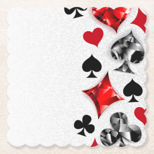 Pokerspeler Gokker Speelkaartsymbolen Las Vegas Kartonnen Onderzetters